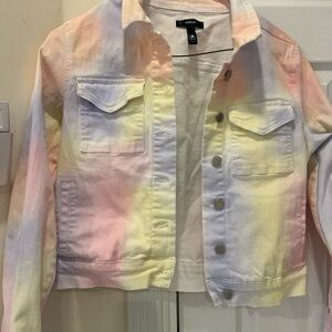 Aqua Pastel Tie-Dye Jean Jacket